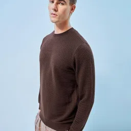 Bewakoof Maroon Regular Fit Self Design Sweatshirt image 3