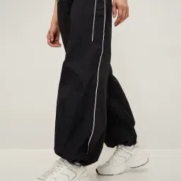 nuon women Nuon by Westside Black Striped High-Rise Track Pants image 4