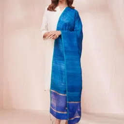 Fabindia Blue Woven Pattern Dupatta-image-69