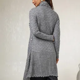 Soch Self Design Longline Acrylic Open Front Shrug image 4