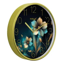 Random Black & Green Printed Traditional Round Shaped Wall Clock image 4