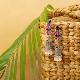 Jewelz Stylish Jhumki Earrings Embellished With Small Pearls for Girls & Women-picture-30