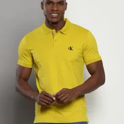 Calvin Klein Yellow Cotton Slim Fit Polo T-Shirt-picture-11