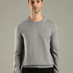 Tommy Hilfiger Men Regular Fit Ribbed Round Neck Long Sleeve Cotton Pullover-image-22