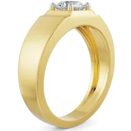 EMORI Yellow Gold Oliver Round Men's Diamond Ring image 3