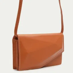 Ginger by Lifestyle Tan Solid Sling Handbag image 3