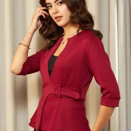 KASSUALLY Maroon Regular Fit Jacket image 3