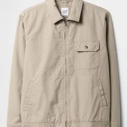 GAP Brown Cotton Regular Fit Solid Jacket image 3