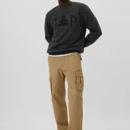 GAP Black Regular Fit Embroidery Sweatshirt image 3