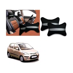 Auto Pearl Black Silver Strip Car Neck Cushion/Neck Pillow Compatible with I10 Type 1-picture-26