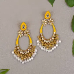 Jewelz Stylish Chand Bali Earrings Embellished With Small Pearls for Girls & Women-image-6