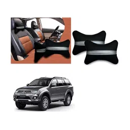 Auto Pearl Black Silver Strip Car Neck Cushion/Neck Pillow Compatible with Mitsubishi Pajero Sport image 4