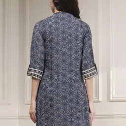 Biba Blue Relaxed Fit Printed Kurti image 2