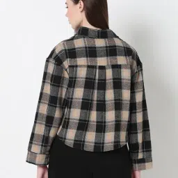 showoffff Showoff Black Cotton Relaxed Fit Checked Shirt image 2