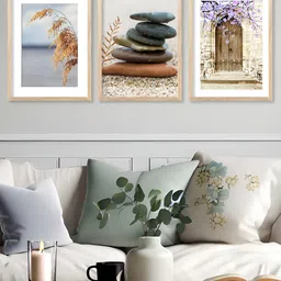 Kotart Brown & White 3 Pieces Wooden Modern Painting Wall Arts-image-55