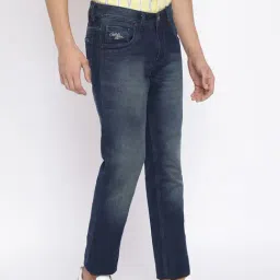 Cantabil Blue Regular Fit Lightly Washed Jeans image 3
