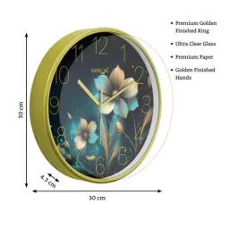 Random Black & Green Printed Traditional Round Shaped Wall Clock image 5