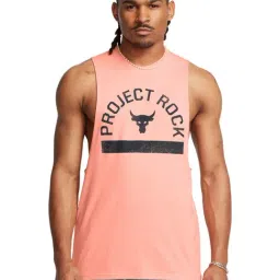 Under Armour Orange Regular Fit Printed Tank Tee-image-9