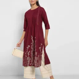 Rangmanch by Pantaloons Rio Red Printed Kurta image 4