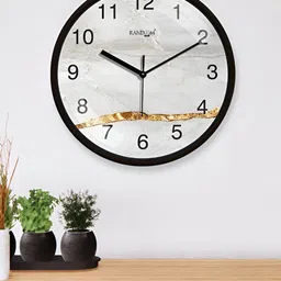 RANDOM Black & Grey Printed Contemporary Analogue Round Wall Clock image 5
