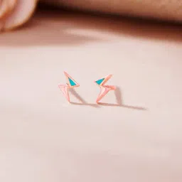 P.N.Gadgil Jewellers 18K Zig Edges Stud Gold Earring for Kids-picture-194