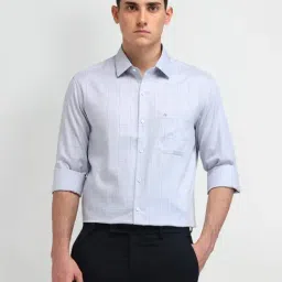 Arrow Grey Cotton Slim Fit Checks Shirt-picture-24