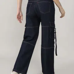 Campus Sutra Blue Regular Fit Cargo Jeans image 2