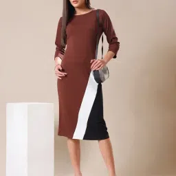 PURVAJA Black Color-Block Dress image 5