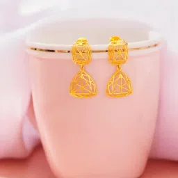 P.N.Gadgil Jewellers 18K Cubic Geometry Drops & Dangler Gold Earring for Kids-picture-25