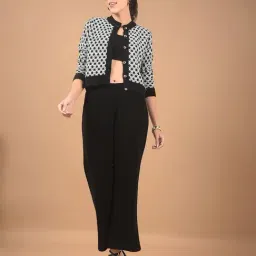 Crimsoune Club Black Blended Regular Fit Jacquard Cardigan image 5