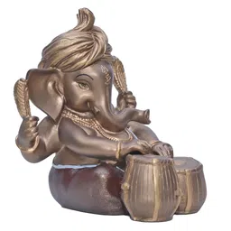 Ashnam Red Pagadi Tabla Music Lord Ganesha Religious Idol Showpiece-picture-32