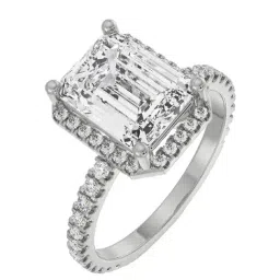 Emori 14k White Gold & Diamond Emerald Symphony Ring-image-92