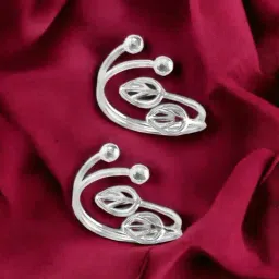 Taraash 92.5 Sterling Silver Leaf Toe Rings for Women-picture-42