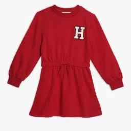 Tommy Hilfiger Kids Red Cotton Relaxed Fit Printed Dress-picture-19