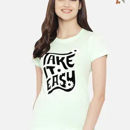 Dreambe Women Pack Of 2 Typography Printed Round Neck Cotton T-shirts-picture-25