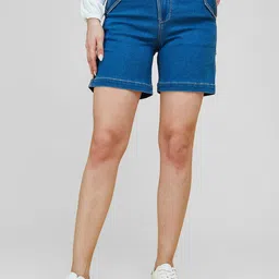 Life With Pockets Sky Roar Women High-Rise Regular Fit Denim Shorts-picture-28