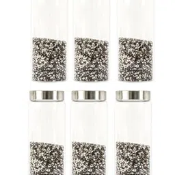 Femora Borosilicate Glass Screw Jar With Steel Lid, 550 ml, Set of 6-picture-2