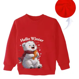 KAVEE Full Sleeves Bear Printed Sweatshirt - Red-picture-20