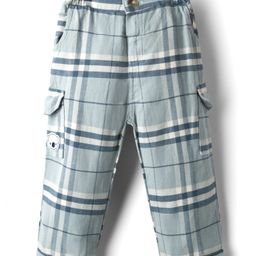 Ollypop Textile Woven Full Length Trouser With Checks - Turquoise-picture-41