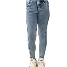 Spunkies Cotton Knit Solid Leggings - Blue-picture-13