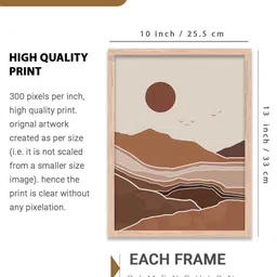 WALLLANE Brown Set of 6 and more Piece Wood Abstract Wall Paintings image 5