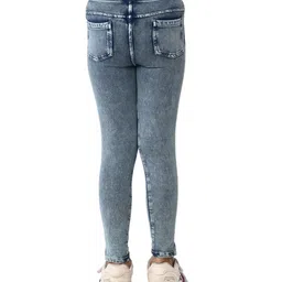 Spunkies Cotton Knit Solid Leggings - Blue image 3