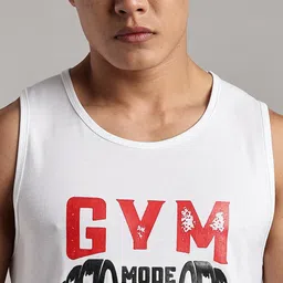 Roadking Printed Cotton Round Neck Gym Innerwear Vest 5300-White image 5