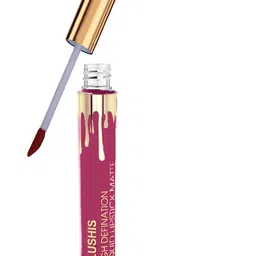 BLUSHIS High Defination Non Transfer Liquid Matte Lipstick - 7 ml - Plum Color-picture-21