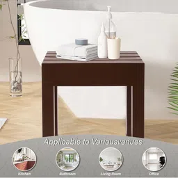 Kuber Industries Brown 2 Pieces Anti Slip Bath Stools image 5