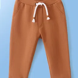 Babyoye 100% Cotton Full Sleeves Winter Wear T-Shirt and Lounge Pant Set Fox Embroidery - Mustard image 4