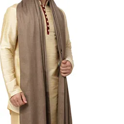WEAVERS VILLA Polyester Wool Blend Solid Men Shawl image 2