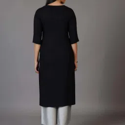 Libas Black Embellished Straight Kurta image 3