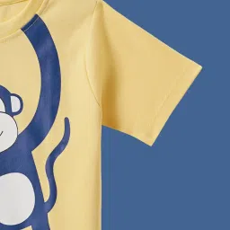 Desi Soota Kids Yellow Cotton Printed T-Shirt image 3