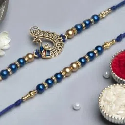 eCraftIndia Assorted Multicolor Rakhi with Lord Ganesha Idol image 3